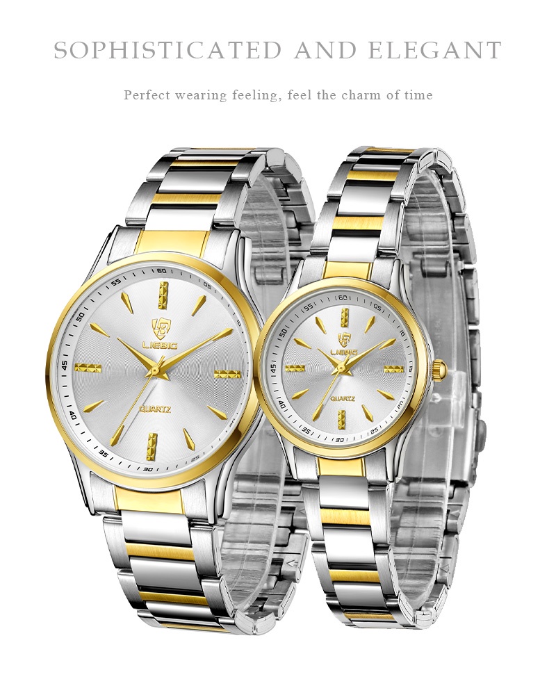 เกี่ยวกับ Skmei นาฬิกาข้อมือควอทซ์ อะนาล็อก สายสแตนเลส สีทอง และสีเงิน สําหรับผู้ชาย และผู้หญิง ฟรีกล่อง
