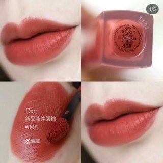 ลิควิดลิปสติกเนื้อบางเบา Dior Rouge Ultra Care Liquid 6ml. #808