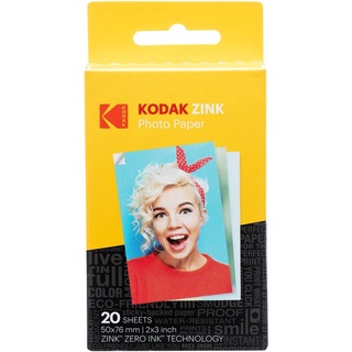 Kodak กระดาษโฟโต้ซิงค์ พรีเมี่ยม ขนาด 2 นิ้ว X3 นิ้ว (20 แผ่น) ใช้ได้กับ Kodak Smile, Kodak Step, Printomatic