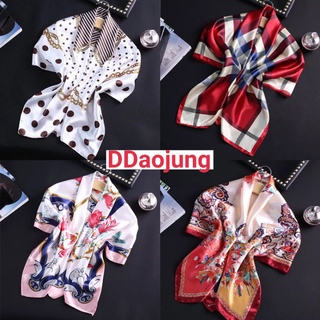 สินค้า DDAOJUNG SATIN 🚚📮ส่งจากไทย🇨🇷 ผ้าคลุมไหล่ ผ้าพันคอ ฮิญาบ ผ้าผูกอก  scarftop  [ขนาด 90x90 ซม.]