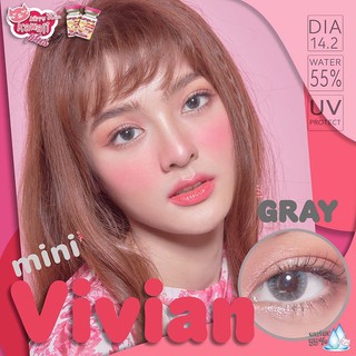 mini Vivian Gray (1) Kitty Kawaii มินิ สีเทา เทา โทนฝรั่ง Bigeyes คอนแทคเลนส์ ค่าสายตา ค่าอมน้ำสูง สายตาสั้น แฟชั่น