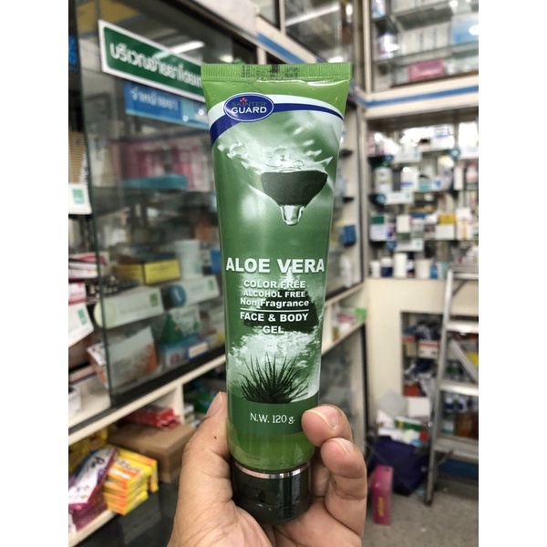 สินค้าขายดี-skinter-guard-aloe-vera-100-สูตรอ่อนโยน-ปราศจากน้ำหอม-แอลกอฮอล์-และสี-บำรุงผิวหน้าและผิวกาย-120-กรัม