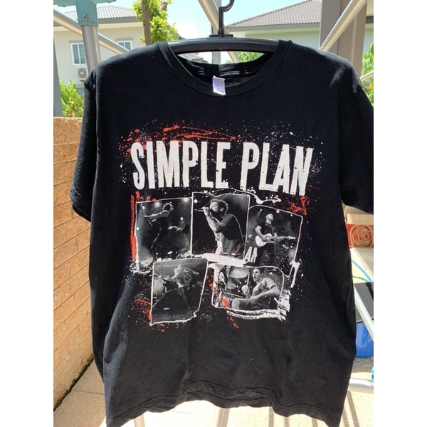 เสื้อยืดผ้าฝ้ายพิมพ์ลายขายดี-rare-simple-plan-canadian-tour-t-shirt