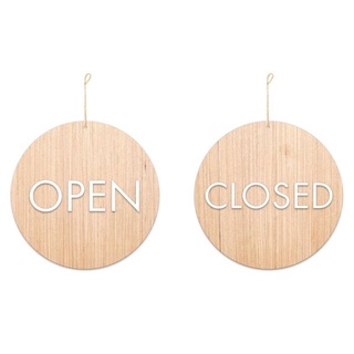 [FudFudAR] ฝุด-ฝุด-อะ ป้ายเปิด-ปิด แบบที่ 1 I Open Closed Sign I ผลิตจากไม้ ใช้งานได้ทั้ง 2ด้าน สไตล์มินิมอล สไตล์วินเทจ