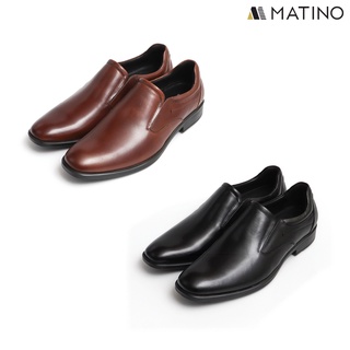 สินค้า MATINO SHOES รองเท้าชายคัทชูหนังแท้ซับหนังแกะ รุ่น SF/B 0416 - BLACK/BROWN