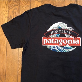 เสื้อยืดแขนสั้นลําลอง ทรงหลวม พิมพ์ลายคลื่น Patagonia สไตล์ญี่ปุ่น สําหรับผู้ชาย