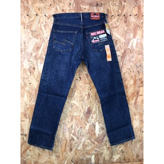 กางเกง Bigbear Jeans ทรงกระบอก ผ้าริมแดง ฟอกแต่งลาย สีไบโอเข้ม รหัสสินค้า 011 01 11 01 002