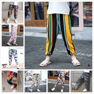 【 Dl 】 กางเกงขายาว ผ้าฝ้าย สําหรับเด็ก pants for kids new summer nine minutes trousers for kids cotton