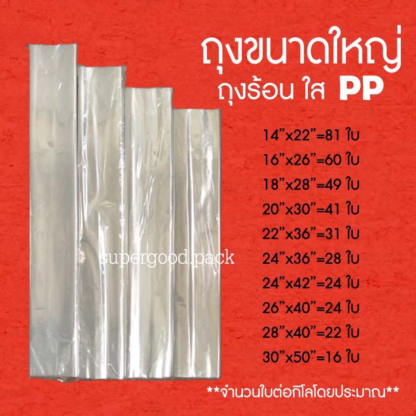 ภาพหน้าปกสินค้าถุงใสขนาดใหญ่ PP ราคาโรงงาน ถูก (1 กก.) จากร้าน supergood.pack บน Shopee