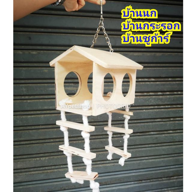 บ้านนก-บ้านกระรอก-บ้านชูก้าร์-รุ่นมีบันได-บ้าน2รู