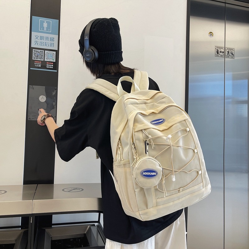 พร้อมส่ง-กระเป๋านักเรียน-กระเป๋าเป้สะพายหลัง-แฟชั่นเรียบง่าย-สําหรับนักเรียนมัธยมต้น-45-2022
