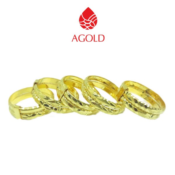 ภาพหน้าปกสินค้าAGOLD แหวนทองแท้ ลายแหวนคู่ แกะลาย หนักครึ่งสลึง ทองคำแท้ 96.5 จากร้าน agonline บน Shopee
