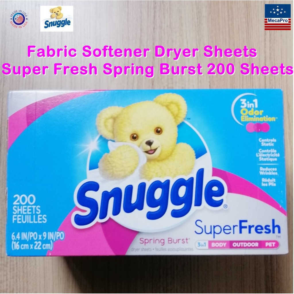 Snuggle® Fabric Softener Dryer Sheets Super Fresh Spring Burst 200 ...