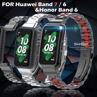 ภาพหน้าปกสินค้าสายนาฬิกาข้อมือ สายสแตนเลสโลหะ แบบเปลี่ยน สําหรับ Huawei Band 7 6 Honor Band 6 ซึ่งคุณอาจชอบราคาและรีวิวของสินค้านี้