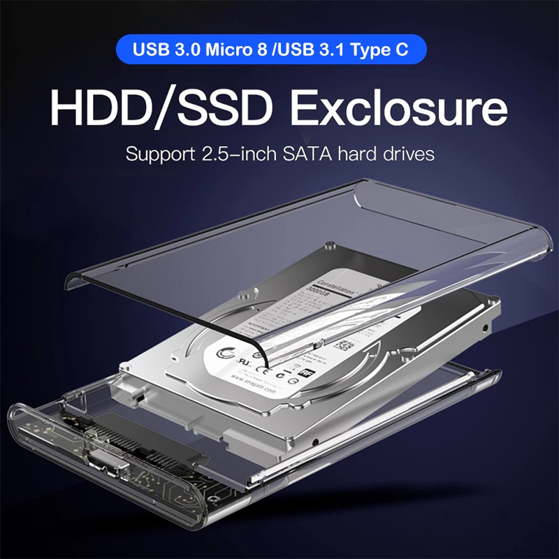 ภาพสินค้ากล่องใส่ฮาร์ดดิส กล่องใส่ HDD โน๊ตบุ๊ค 2.5นิ้ว ส่งถ่ายรวดเร็ว USB3.0 Hard Drive Enclosure(ไม่รวมHDD) จากร้าน preeyawadeebam บน Shopee ภาพที่ 6