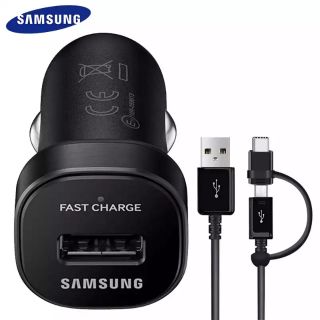 ชาร์จรถ Samsung แท้ Note9 S10 S9 S8 plus Fast Car Charger 18W 9V2A Original Micro USB Cable 2 in 1 USB Type C Cable