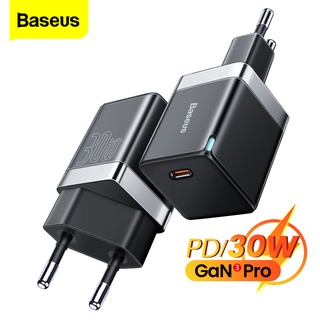 Baseus GaN อะแดปเตอร์ชาร์จเร็ว 30W PD USB C สําหรับ iPhone Macbook ชาร์จเร็ว สําหรับ Android ที่ชาร์จโทรศัพท์มือถือ