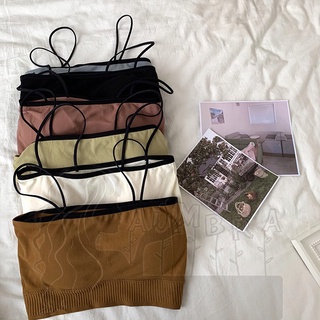 💌 สปอร์ตบรา ครอปครึ่งตัว เสื้อสายเดี่ยว ไม่มีโครง ฟองน้ำถอดได้ ซักได้ A86 💌