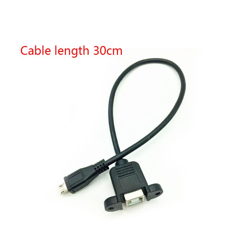ภาพหน้าปกสินค้าfol 30cm/50cm Micro USB Male to USB 2.0 B Type Female Connector Cable Adapter with Panel Mount Screw Hole จากร้าน followyoua.th บน Shopee