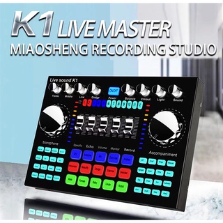 K1 Live Sound Card V8 ชุดอุปกรณ์เสริมสําหรับคอมพิวเตอร์โทรศัพท์มือถือ