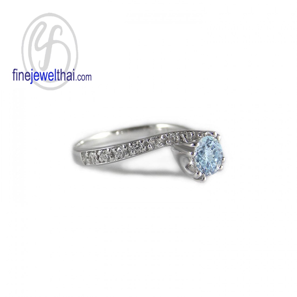 finejewelthai-แหวนโทพาซ-โทพาซ-แหวนเพชร-แหวนเงินแท้-พลอยประจำเดือนเกิด-topaz-diamond-cz-silver-ring-birthstone-r1286tp