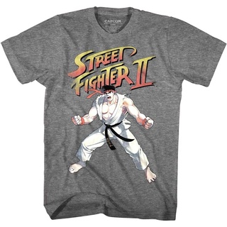 เสื้อยืดพิมพ์ลายแฟชั่น เสื้อยืด พิมพ์ลาย Street Fighter 2 Ryu Combat Stance สไตล์ญี่ปุ่น สําหรับผู้ชาย
