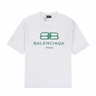 เสื้อยืดแขนสั้นลําลอง ผ้าฝ้าย พิมพ์ลายป้ายแท็ก Balenciaga แฟชั่นสําหรับผู้ชาย