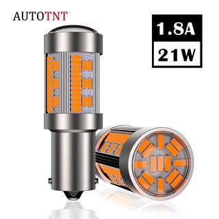 หลอดไฟเลี้ยว LED T20 7440 W21W 4014 105SMD Canbus 1156 P21W BA15S LED BAU15S PY21W สําหรับไฟเลี้ยวถอยหลัง ไม่มีแฟลชไฮเปอร์ 1 ชิ้น