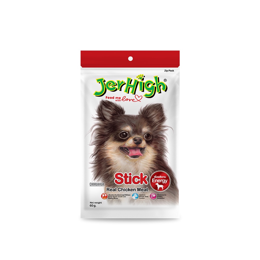 ภาพหน้าปกสินค้าJerHigh เจอร์ไฮ สติ๊กไก่ ขนมสุนัข ขนมหมา ขนมสุนัข อาหารสุนัข 60 กรัม บรรจุกล่องจำนวน 12 ซอง จากร้าน jerhighshop_official บน Shopee