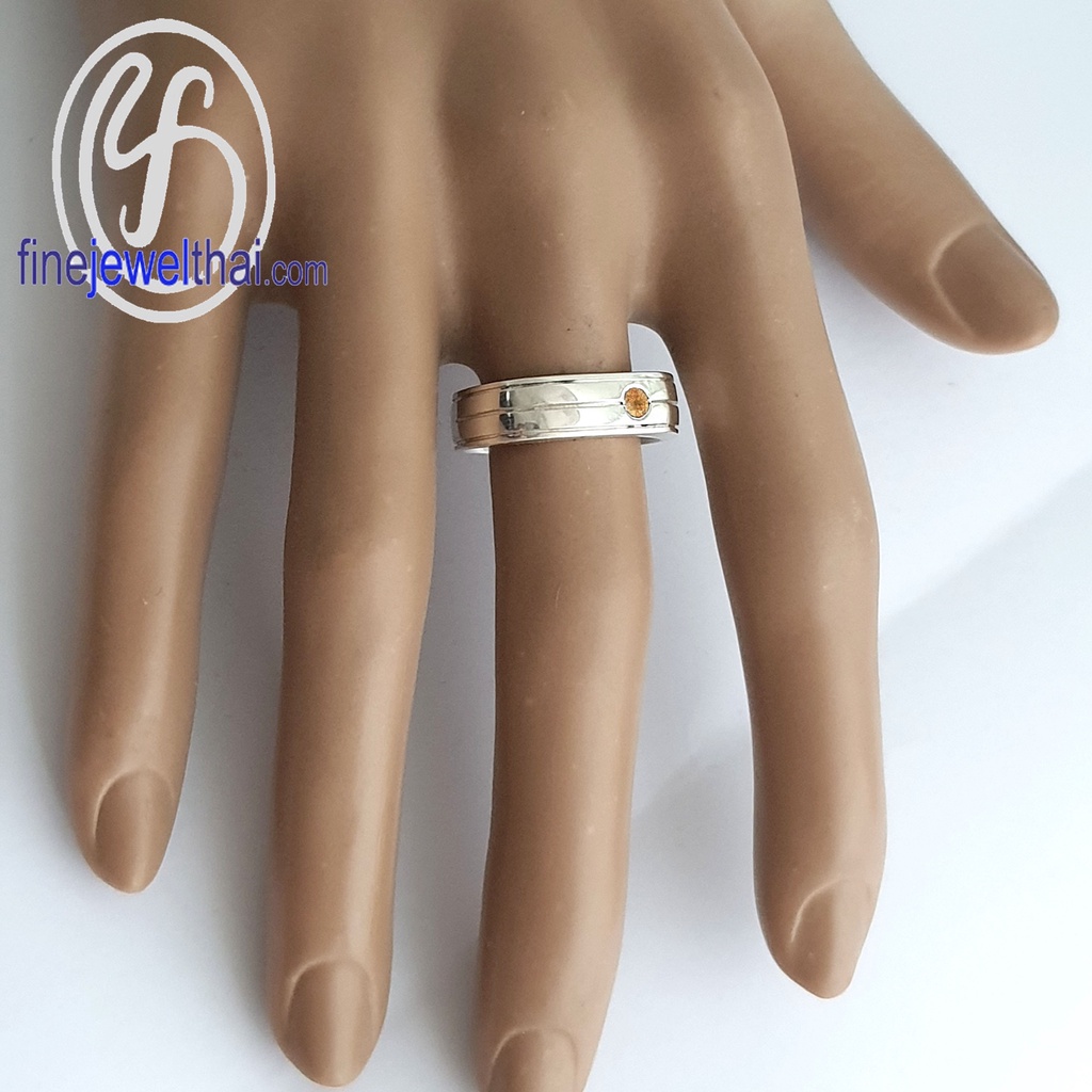 finejewelthai-แหวนบุษราคัม-บุษราคัม-แหวนพลอย-แหวนประจำเดือนเกิด-yellow-sapphire-silver-ring-birthstone-r1423yl