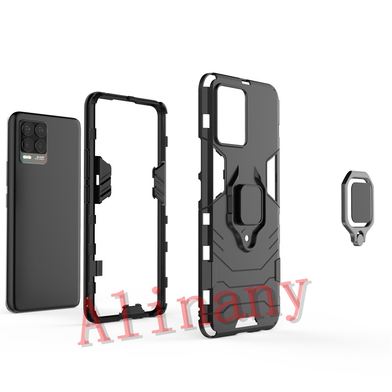 เคส-realme-8-4g-case-shockproof-พลาสติกแบบแข็ง-armor-stand-phone-casing-realme-8-realme8-back-cover