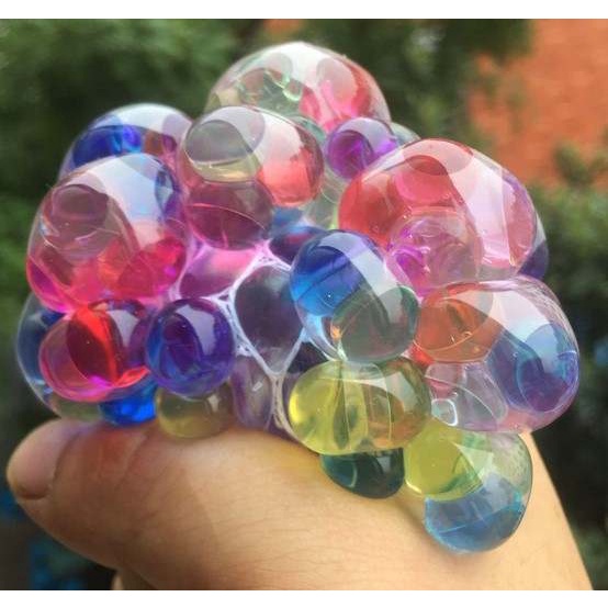 ของเล่นบีบคลายเครียด-มือบีบ-ลูกบอลเจล-พร้อมเชือกตาข่าย-นุ่มนิ่ม-บริหารมือ-กายภาพบำบัด-แก้ปวดมือ-0413