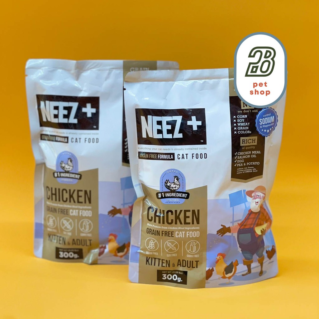 neez-อาหารแมว-neez-plus-chicken-grain-free-อาหารแมวเกรด-holistic-ขนาด-300g