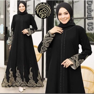 ภาพหน้าปกสินค้าใหม่ Abaya Gamis Maxi Dress Saudi Arabia Embroidery Dubai 03 Turkey Umrah Dubai Turkey India Women Black ที่เกี่ยวข้อง
