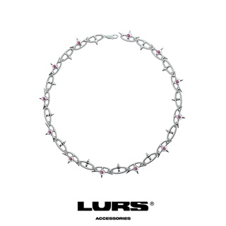 LURS Abstract Butterfly With Barbed Diamond Necklace