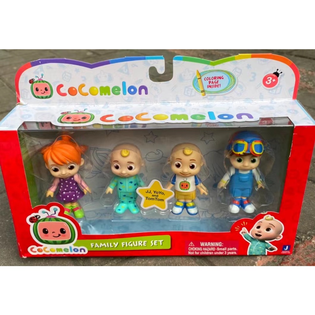 cocomelon-family-figure-set-4-pack-jj-tomtom-yoyo-ชุดฟิกเกอร์ครอบครัว-cocomelon-jj-tomtom-yoyo-4-แพ็ค