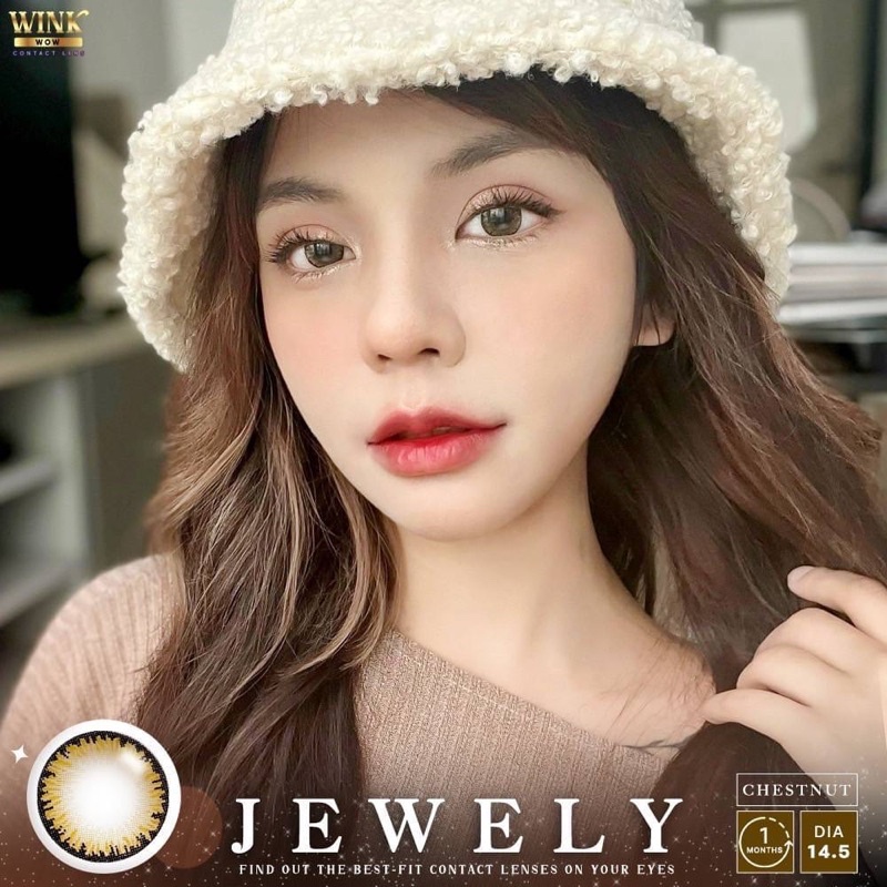 jewely-brown-chestnut-wink-lens-ขนาดโต-บิ๊กอาย-กรองแสง-uv-เลนส์แท้จดทะเบียนถูกต้อง-บิ๊กอาย-คอนแทคเลนส์bigeye