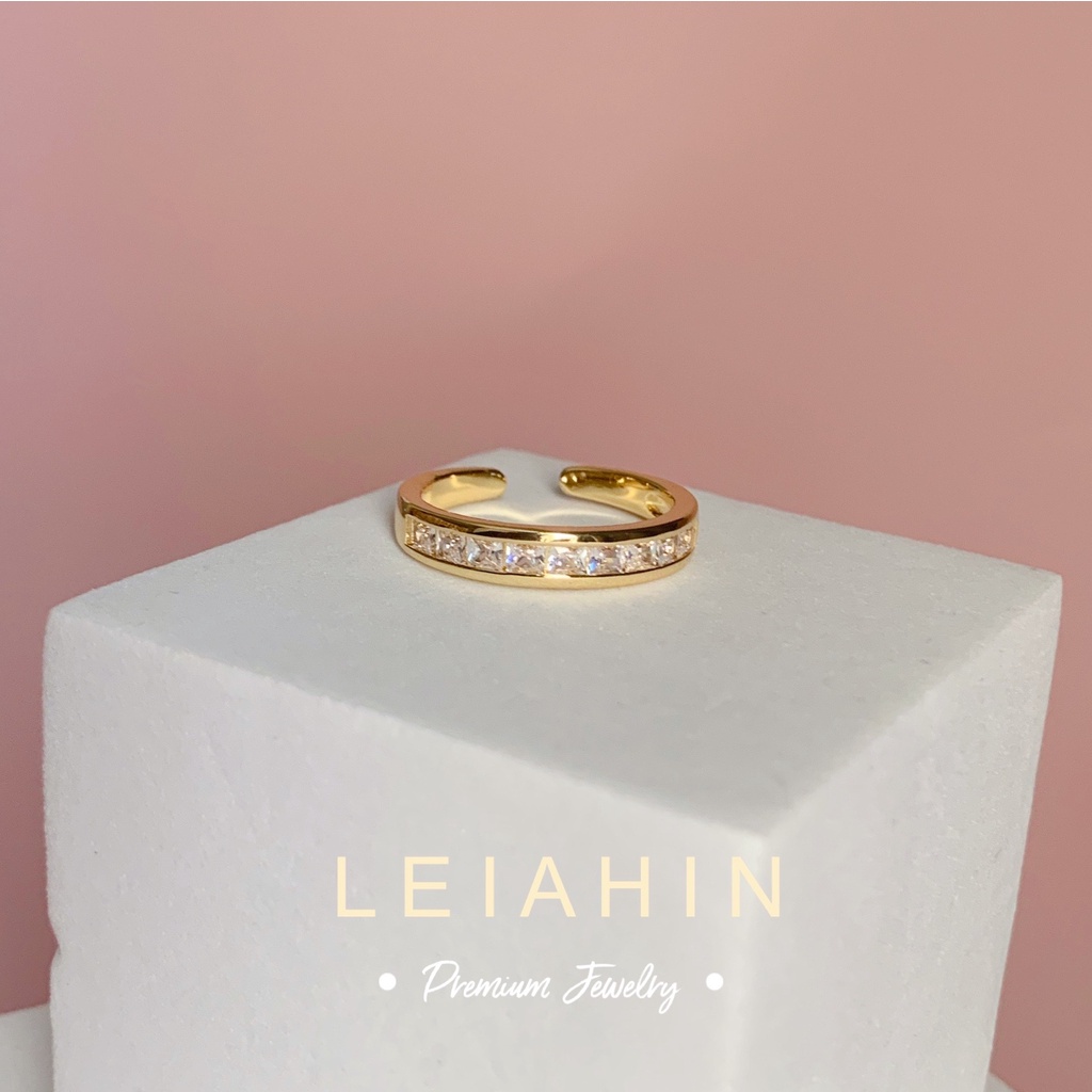 ภาพหน้าปกสินค้าLEIAHIN แหวนทอง 18k ประดับเพทาย ปรับได้ เครื่องประดับแฟชั่น ของขวัญวันเกิด สไตล์มินิมอล สําหรับผู้หญิง จากร้าน leiahin.th บน Shopee