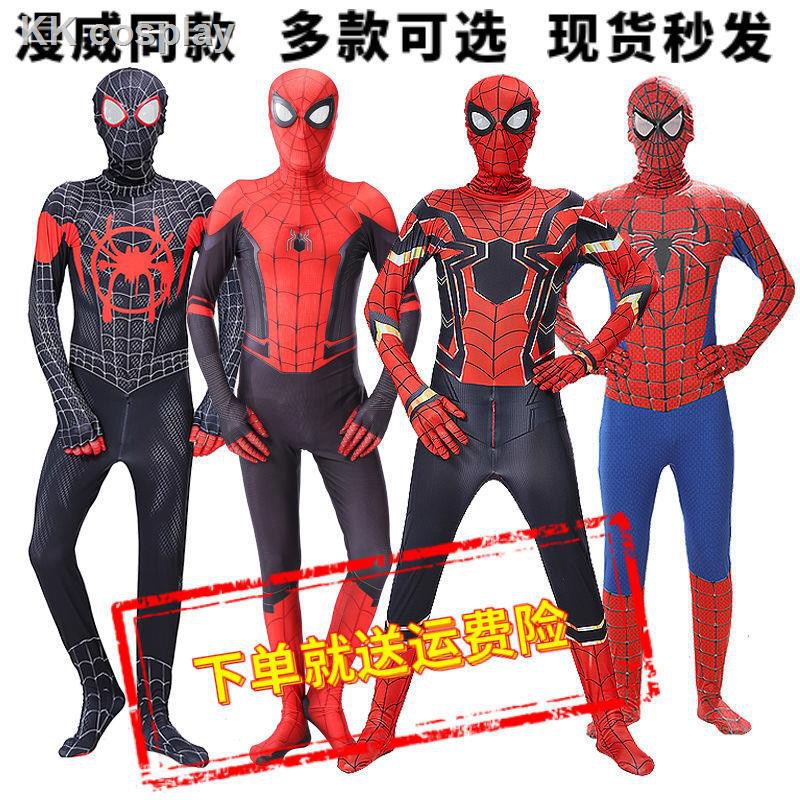 ภาพหน้าปกสินค้าชุดสไปเดอร์แมน เด็กและผู้ใหญ่ spiderman ชุดซุปเปอร์ฮีโร่ ชุดแฟนซีชุดเดรสแมนเหล็กพิเศษชุดเดอร์แมนคอส