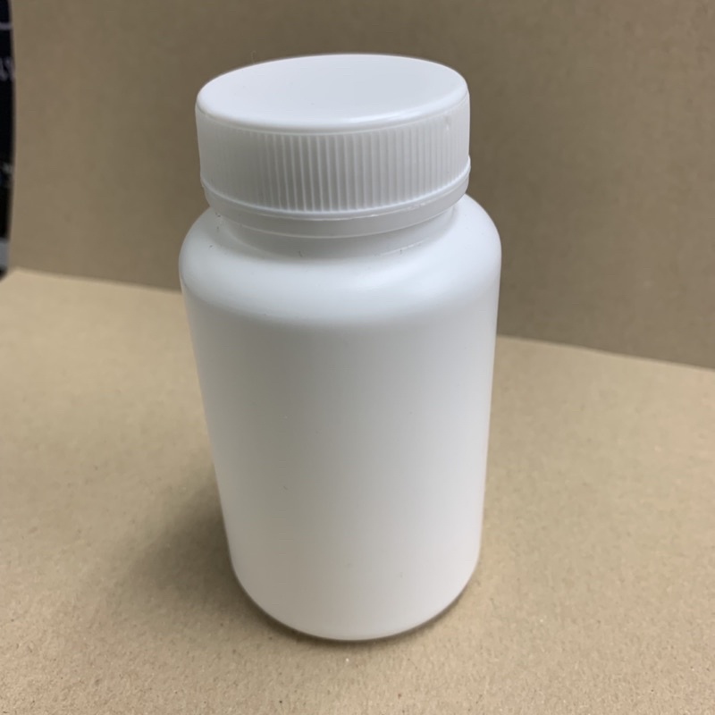 กระปุกยา-ทรงกลมมีคอ-สีขาวขุ่น-100-ml-พลาสติกpe