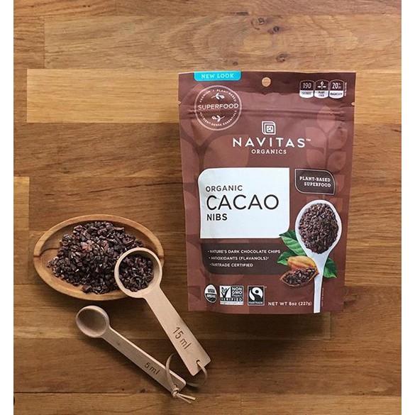 ภาพหน้าปกสินค้าคาเคานิบส์, Organic Cacao Nibs ยี่ห้อ Navitas Organic  superfood, ketofriendly
