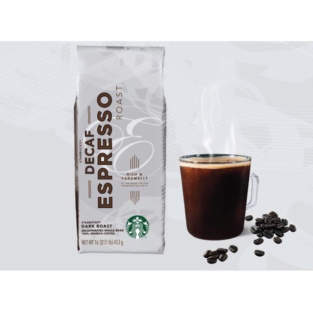 Starbucks Decaf Espresso Roast ขนาด (1 ld) 453g กาแฟสกัดคาเฟอีน สตาร์