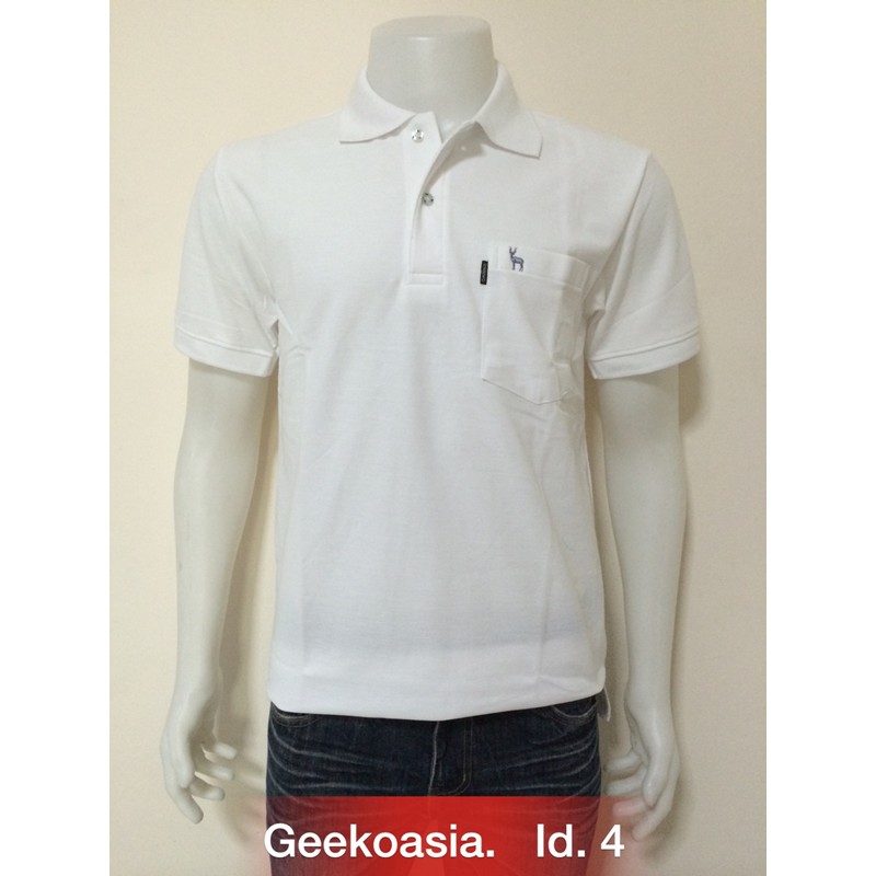 เสื้อโปโล-geeko-ตรากวาง-สีขาว