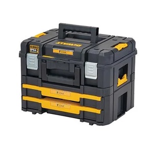 กล่องเครื่องมือ TSTAK พร้อมสองลิ้นชัก DEWALT 30 กก. สีดำ/สีเหลือง