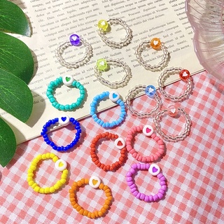 รูปภาพขนาดย่อของพร้อมส่ง แหวนลูกปัดหัวใจน่ารักมากๆลองเช็คราคา