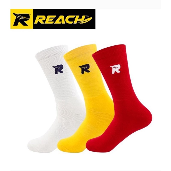 ภาพหน้าปกสินค้าซื้อ 2 ฟรี 1  Reach Tournament Sock ถุงเท้ากีฬา สีพื้น มี 3 สี ให้เลือก จากร้าน reachsports.shop บน Shopee
