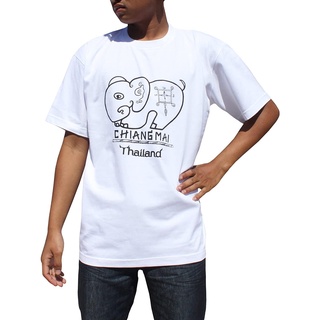 สุดยอดไฟ ประเทศไทยเสื้อยืดลำลอง Full Funk Elephant With Thailand Tattoo T-Shirt Thailand Round neck T-shirt คนดัง