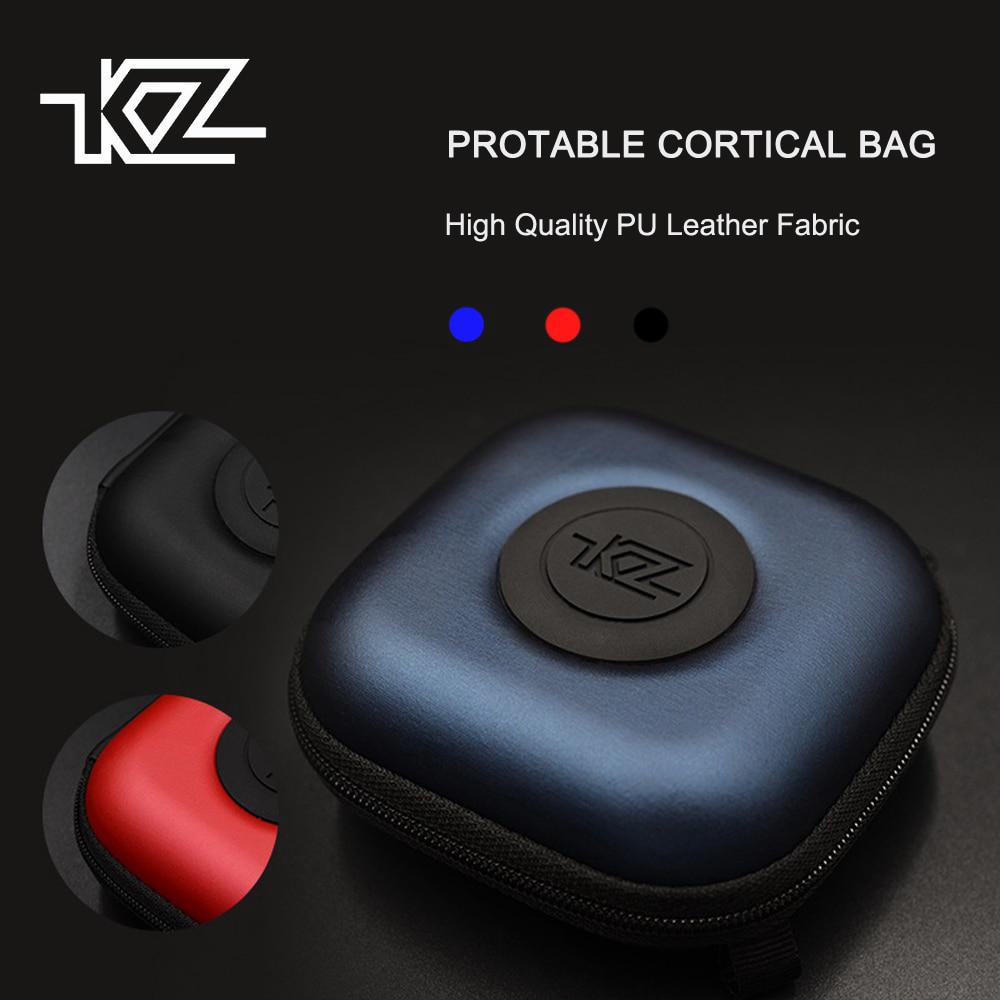 KZ PU Earphones Bag Logo Package In Headset Headphones Case Protect Earbuds Data Charging Cable Storage Boxes