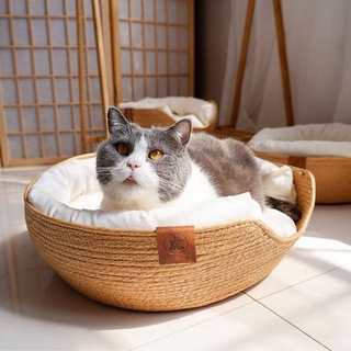 ภาพหน้าปกสินค้าที่นอนแมวตระกร้าเบาะผ้ากำมะหยี่ งานดีไซน์ ญี่ปุ่น มินิมอล มูจิ เกรดพรีเมี่ยม เบาะนอนแมว ที่นอนแมวสาน ที่เกี่ยวข้อง