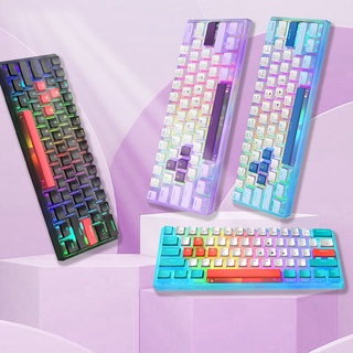 Womier WK61 Ultra-Slim Gaming Mechanical Keyboard 61 Keys Hot Swap RGB 60% RGB Red Switch PBT Pudding Keycap Crystalline